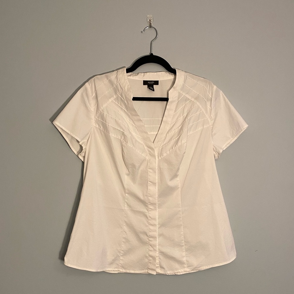 White Alfani Button-Up Blouse